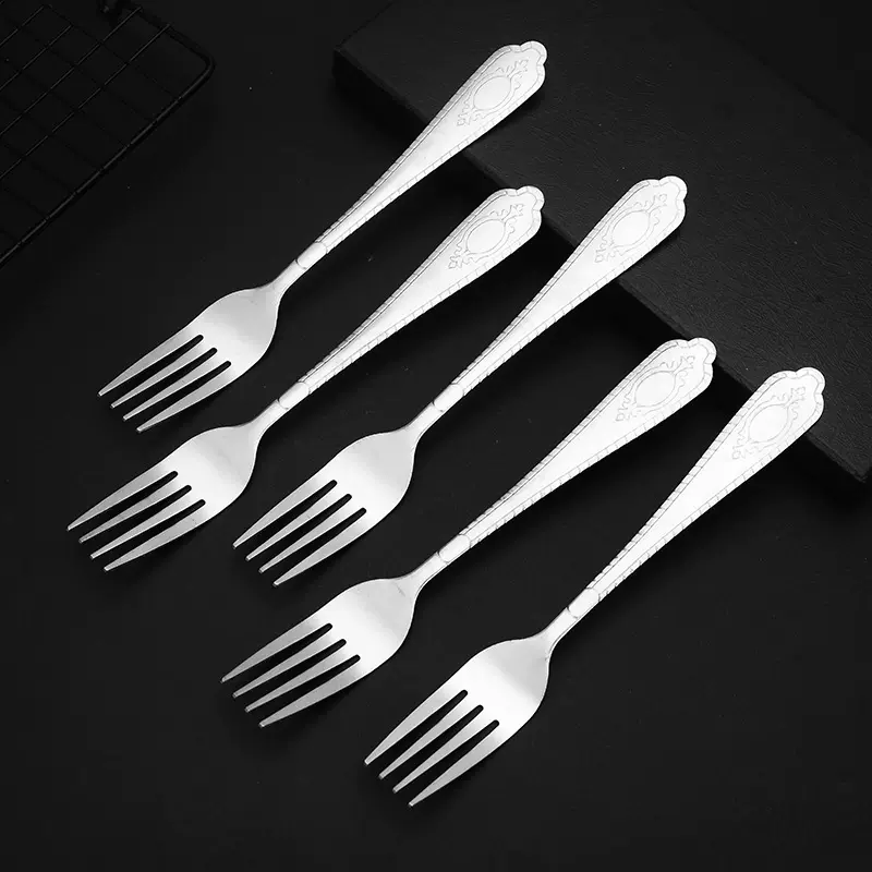 新款西餐餐具大叉子创意长柄不锈钢叉子水果叉家用儿童甜品沙拉叉