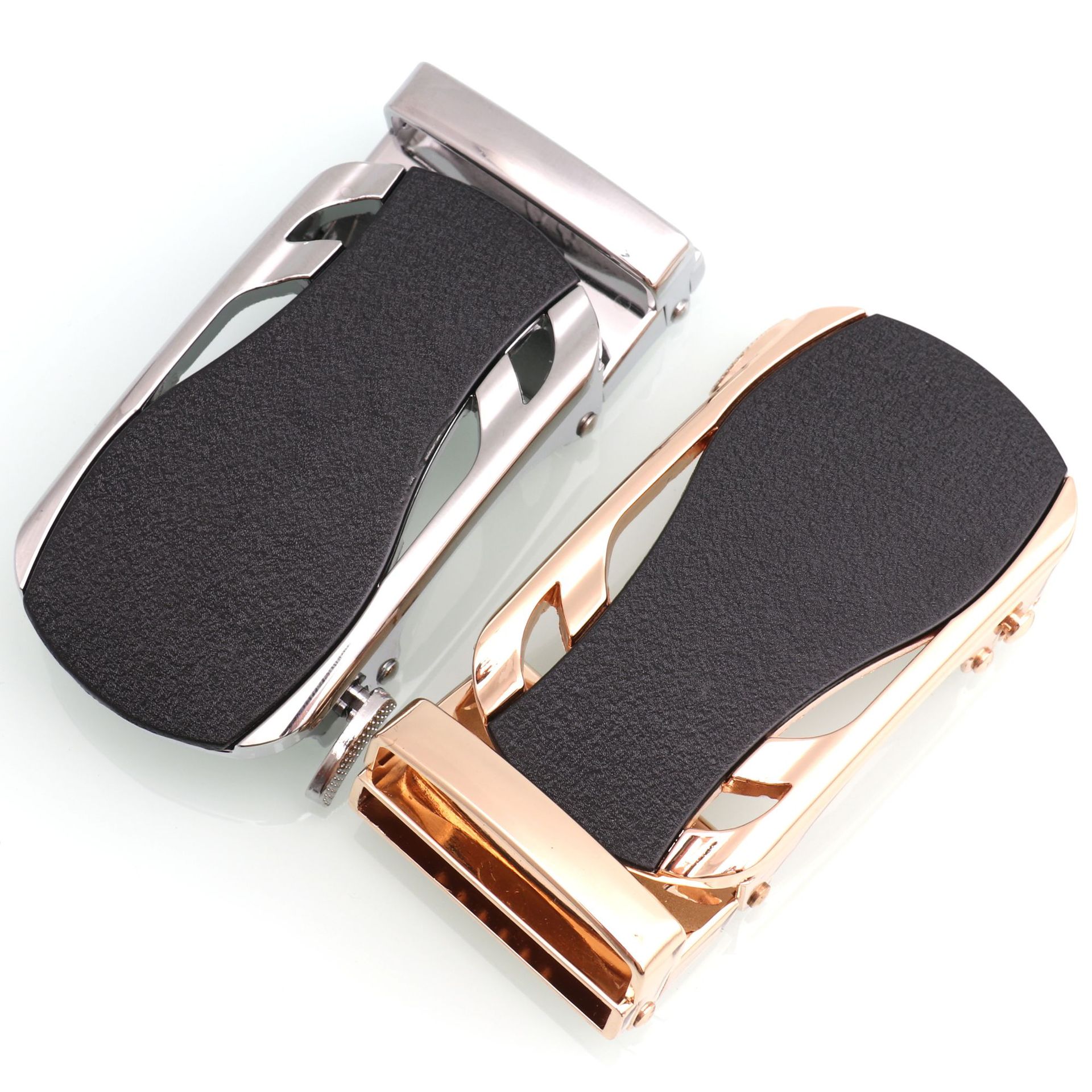 Hongsheng fábrica 4,0 primavera cinturón hebilla automática hebilla esmerilado hebilla de cinturón de los hombres Aleación de superficie negra hebilla de dos piezas