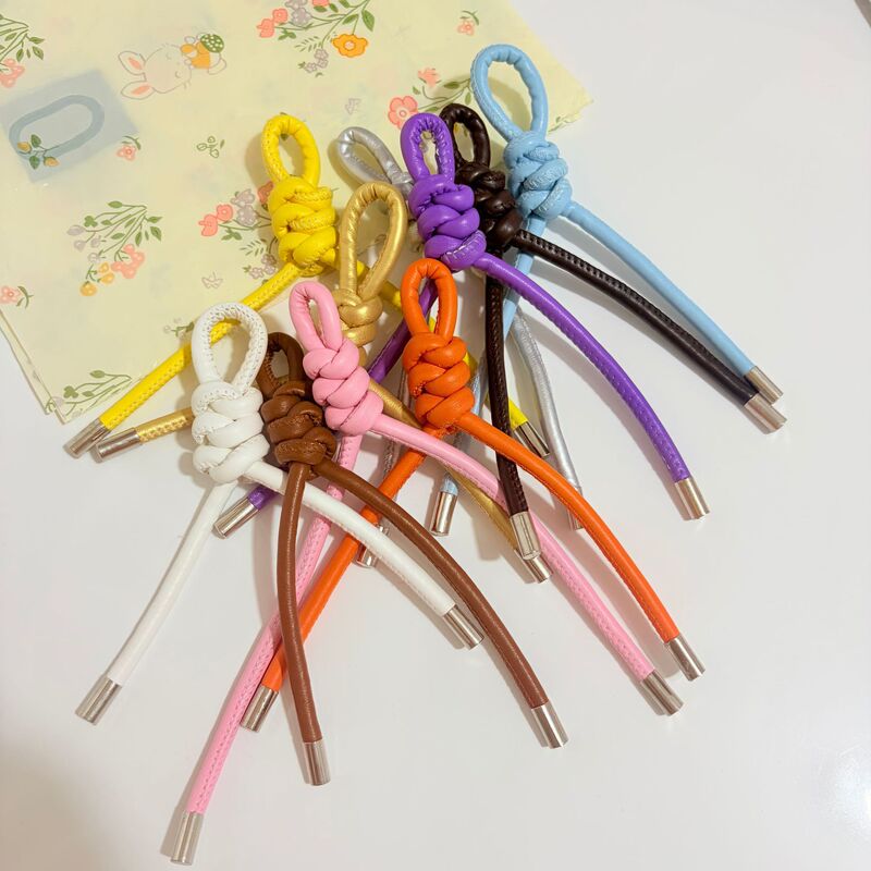 New Style Pu Leather Keychain Lanyard, Fashionable and Simple, Colorful Knotted Bag Pendant, Hand-Woven Phone Lanyard New Style Pu Leather Keychain Lanyard, Fashionable and Simple, Colorful Knotted Bag Pendant, Hand-Woven Phone Lanyard
