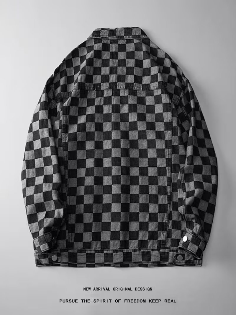 Denim Hoodie For Men Spring And Autumn Casual Printed Jacket_voghion.com