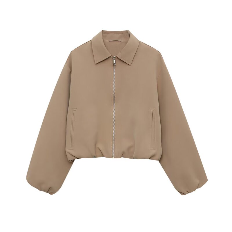 Cross-Border European and American Clothing Autumn New Street Fashion Pilot Long-Sleeved Short Jacket Cross-Border European and American Clothing Autumn New Street Fashion Pilot Long-Sleeved Short Jacket