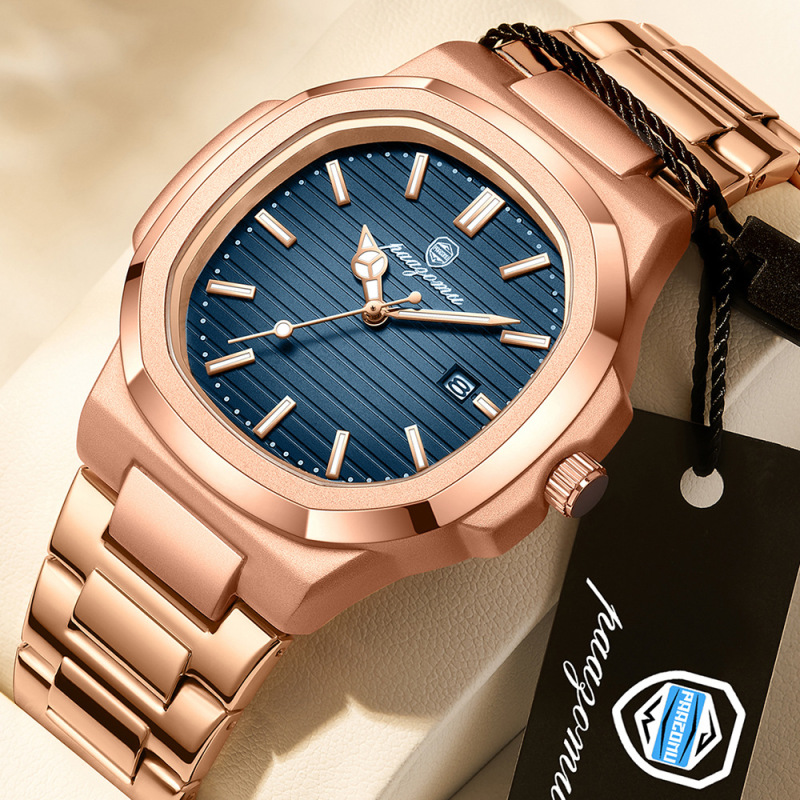 Paazomu Swiss Brand Luxury Men's Watch Business Waterproof Calendar Quartz Watch Men's Export Hot Model