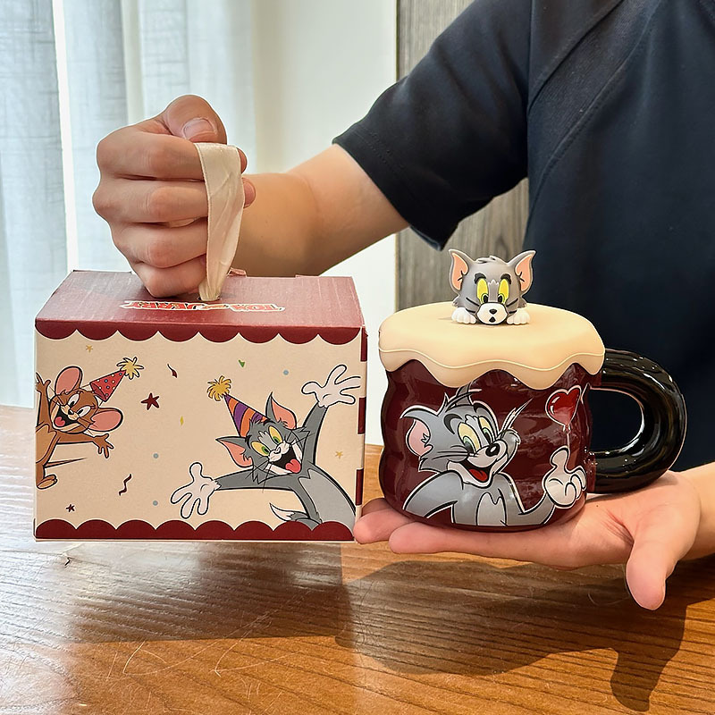Taza de Cerámica con Tapa, Cerámica, Resistente a Altas Temperaturas, para Hogar y Oficina