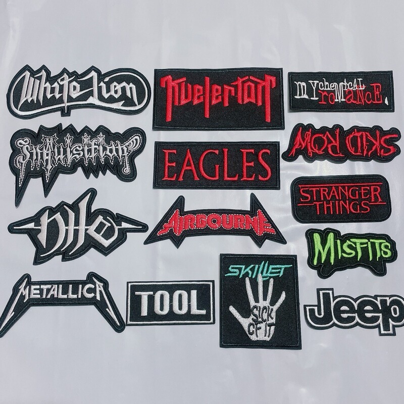 New Large-Sized Black English Letter Fabric Patches for Clothing Decoration DIY Applique Repair Polka Dot Ribbon