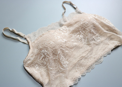 Silk suspender tube top, high-end mulberry silk large size knitted lace bra wrap, bottoming underwear with breast pads for women