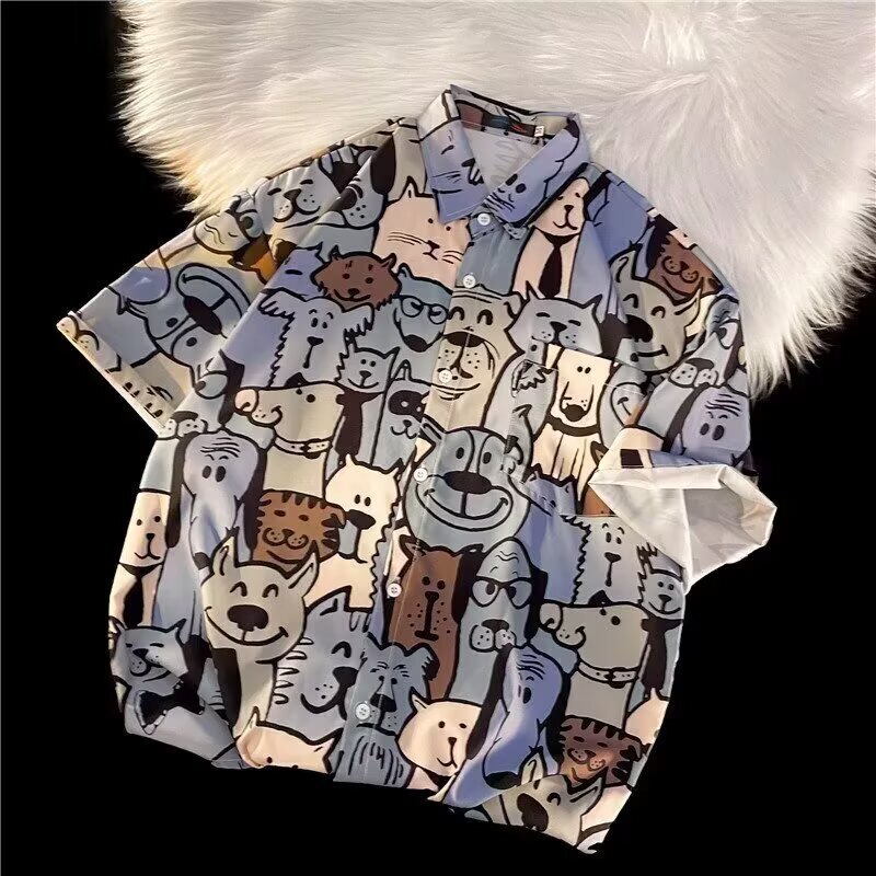 Japanese-Style Men's Short-Sleeve Shirt Trendy Stylish Summer Men's Clothing Salt Style New Trendy Ins Couple Loose Shirt