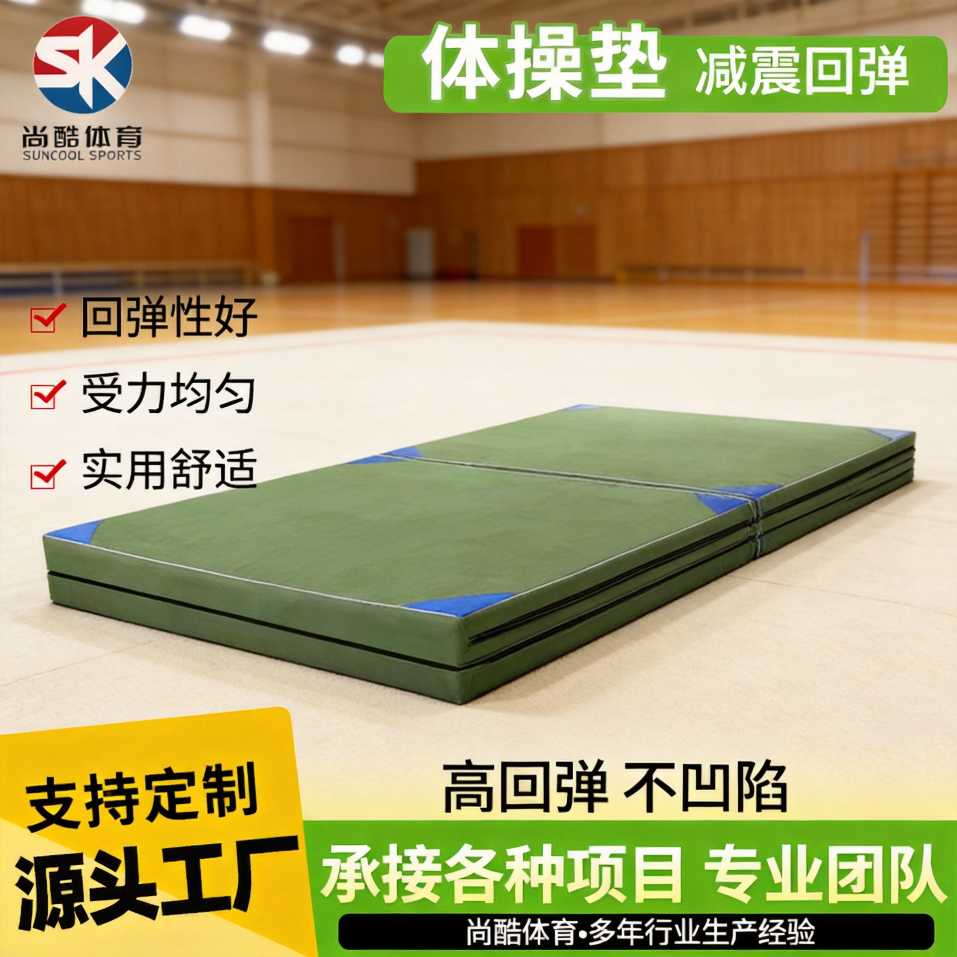 Gymnastics mat, school sports training sit-up mat, martial arts folding foam mat, non-slip splicing sports protective mat