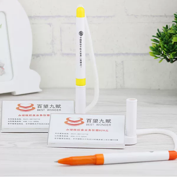 Bank Counter Pen, Sticky Note Pen, Bullet Tip Gel Pen, Adhesive Pen with String, Bar Counter Pen, Business Card Pen