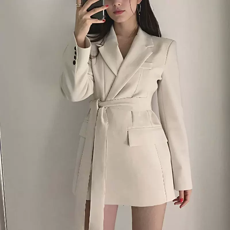 2025年秋季新款韩版时尚西装外套女西装外套宽松直筒带外套女外套