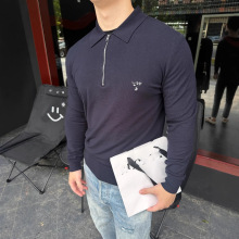 毒家现货正确版本P家25新款刺绣拉链长袖Polo衫宽松版型男女同款