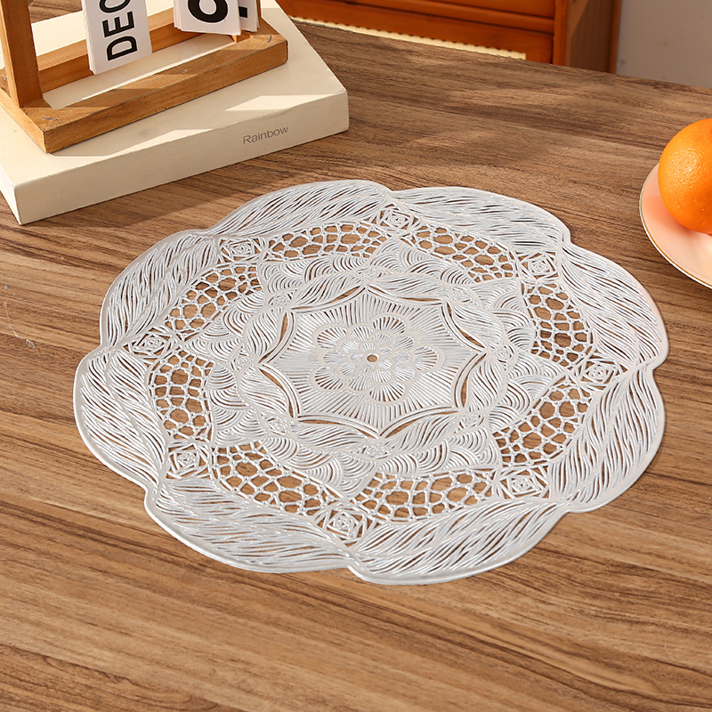 Amazonas romántica flor francesa almohadilla de PVC rosa creativa alta sensación de lujo ligera almohadilla de aislamiento térmico del restaurante