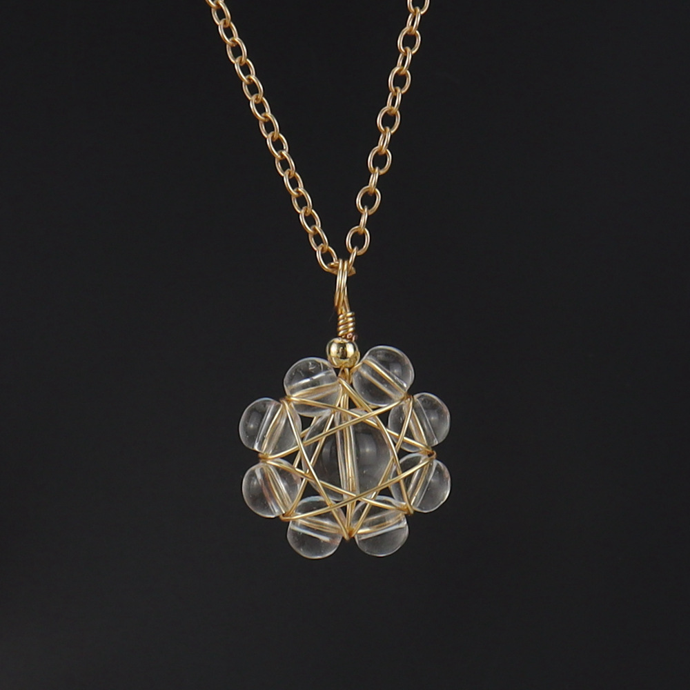 Simple Style Flower Crystal Handmade Pendant Necklace 1 Piece