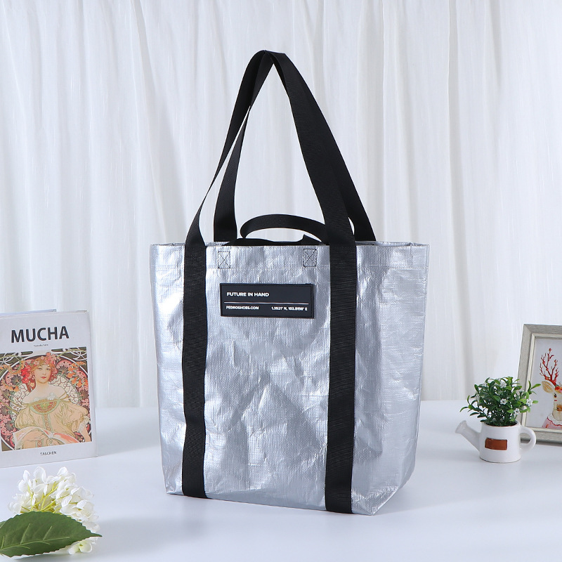 Bolsas de tejido portátiles personalizadas en bolsas de exhibición de publicidad bolsa de embalaje portátil al por mayor