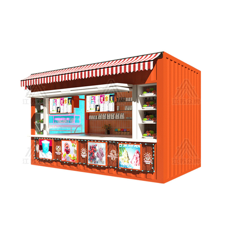 Quiosco móvil de contenedores, puestos móviles, tiendas de té con leche, casas de contenedores, lugares escénicos, quioscos de venta de boletos