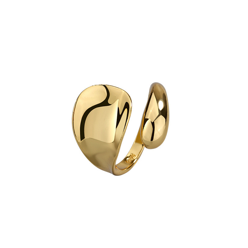 Sunburst Irregular Gold für Damen, europäische und amerikanische Nischenprodukte, hochwertige Wassertropfen-Gold-Silber-Zinnfolien-Texturindex_voghion.com