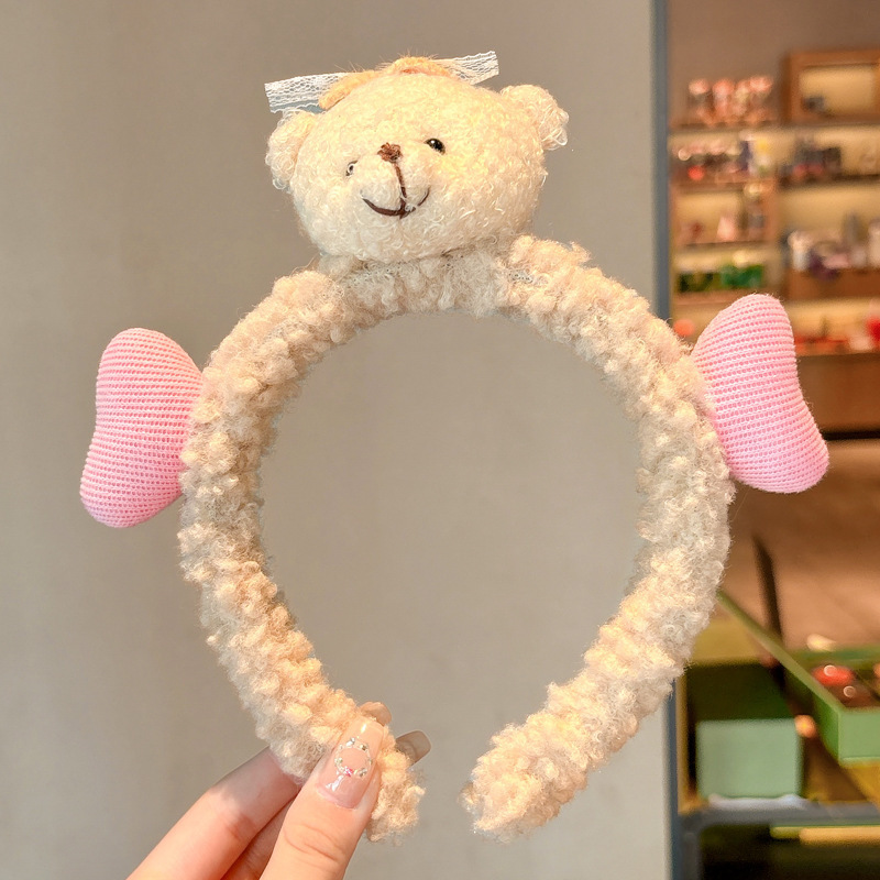 Otoño y invierno peluche bandeja de cabello lavado de la cara aplicación máscara especial de prensado bandeja de cabello paquete de cabello pato amarillo dibujos animados toque de cabello agujero de cabello