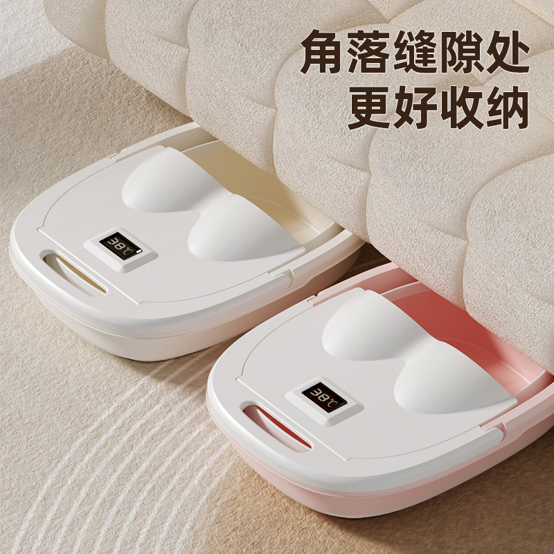 Cubo de baño de pies con cinturón plegable, baño de pies, baño de pies portátil que se puede almacenar, cubo de lavado de pies sobre la pantorrilla, cubo de alta profundidad, baño de pies