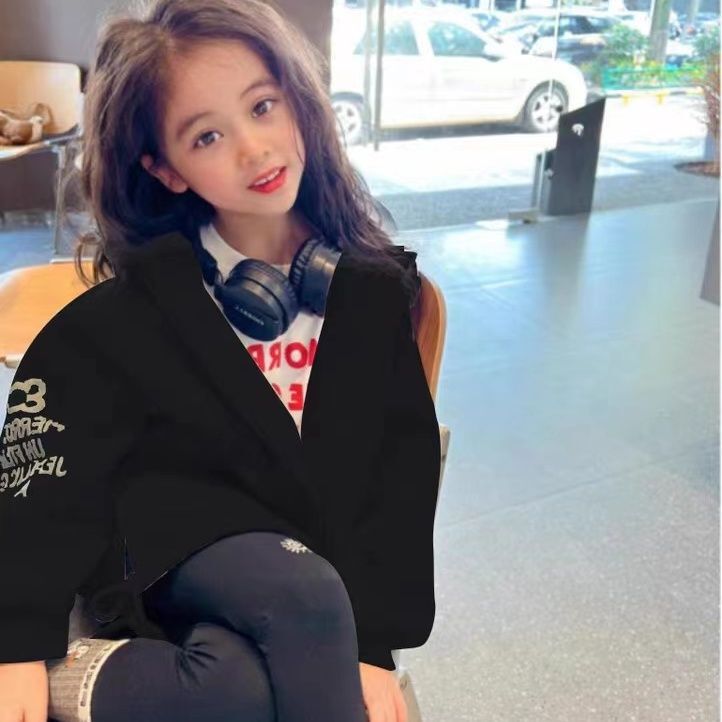 女童春秋款洋气连帽外套2025新款春秋款儿童宽松连帽休闲外衣潮棉|undefined