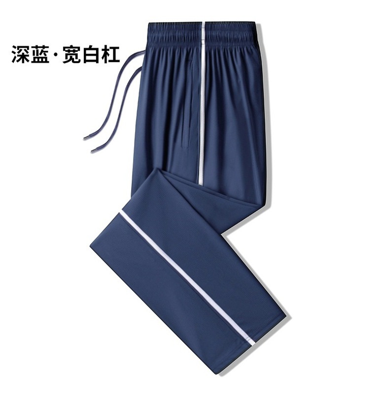 学生服パンツ 夏用 薄手 アイスシルク 速乾 中学生 小学生 ワンストライプ ツーストライプ 紺スクールパンツ|undefined