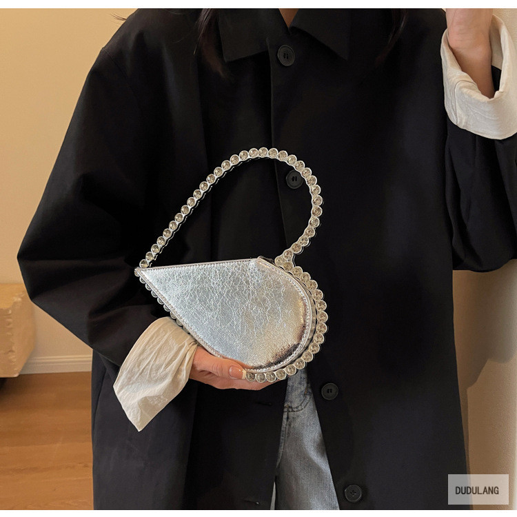 468g Weight Diamond Fashion Element Zipper Closure Type Top Handle Strap Type Handbag Bags Type Banquet Occasion PU Material Heart Shape Pattern All Seasons Season Women's Gender Elegant Style Heart-shaped Shape PU Heart Shape Diamond Heart-shaped Evening Bags 8