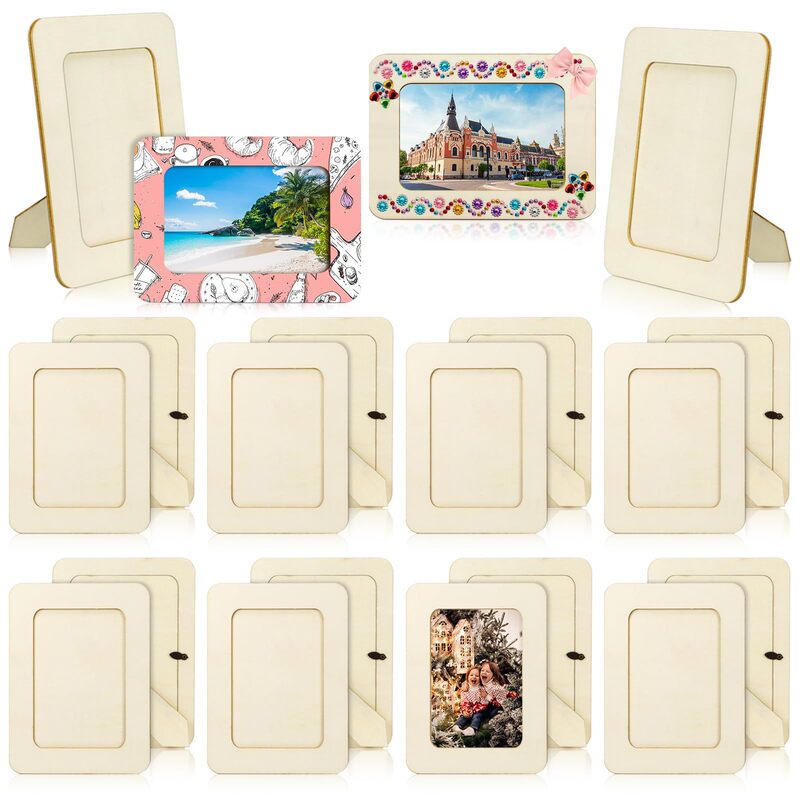 Amazon Wooden Photo Frame DIY Graffiti Crafts Painting Photo Frame Home Decoration Birthday Party Wedding Scene Decoration
