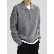 E 34339 Japanese Loose Half-zip Sweater ��ϵ����������ë��