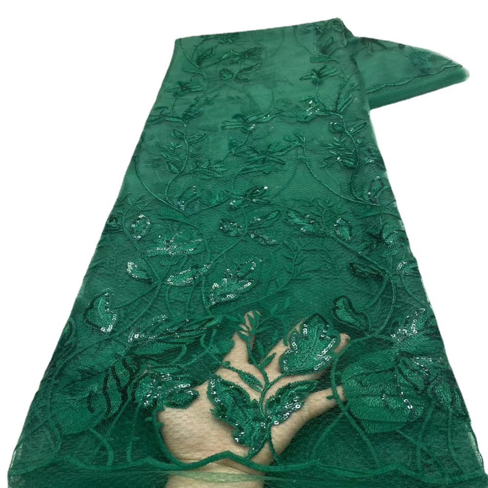 Color sólido lentejuelas bordado encaje tela lentejuelas encaje cheongsam vestido rendimiento ropa bordado tela JX2272 image 4