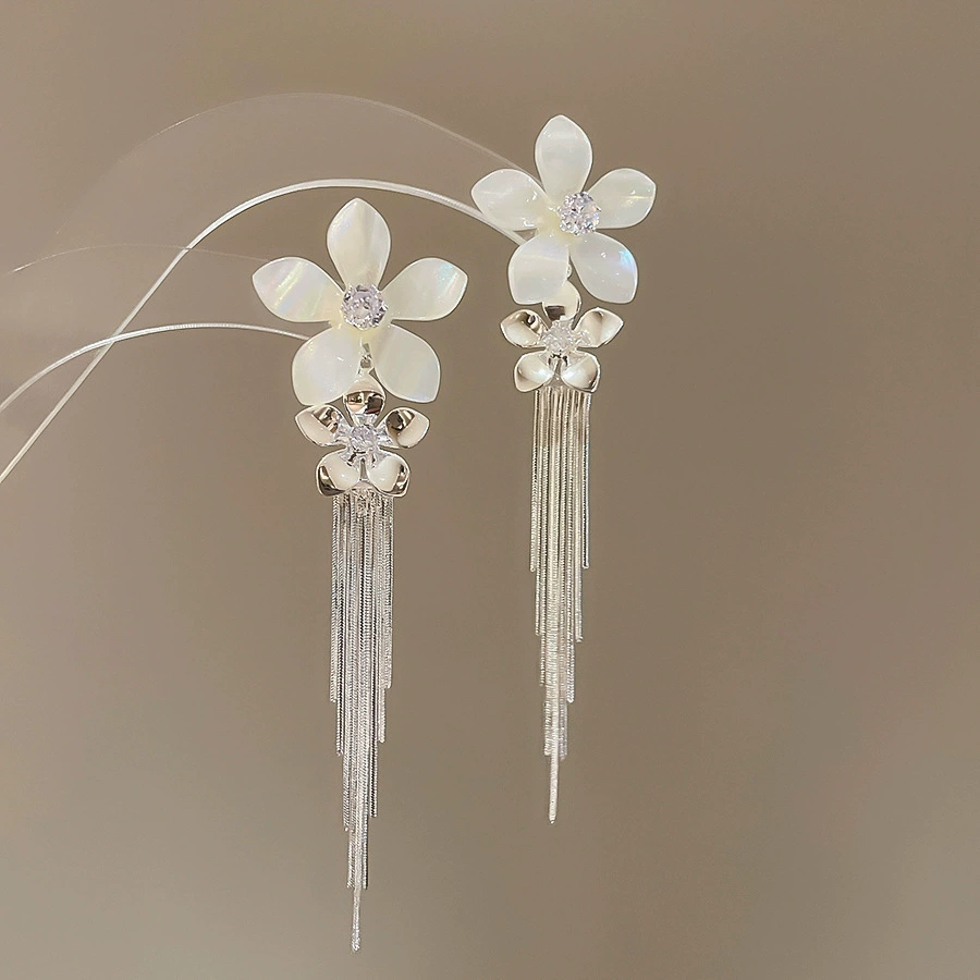 Серьги Baoyu bow & flower коллекция, французский лёгко-люкс стиль с жемчужной отделкой