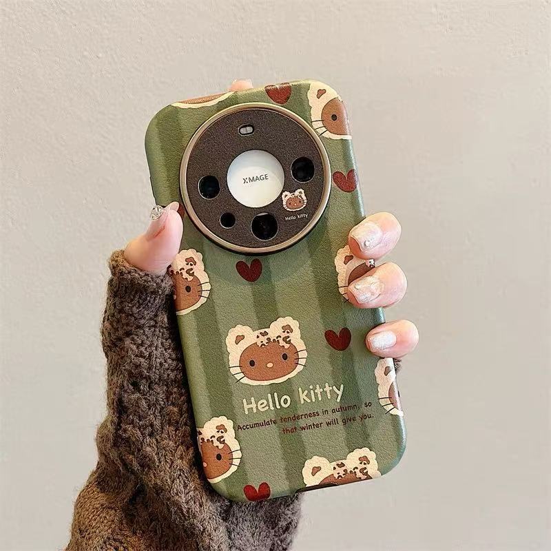 Ins verde raya kt para Huawei Pura70Pro funda para teléfono móvil 60 soporte plegable mate60Pro cordón femenino