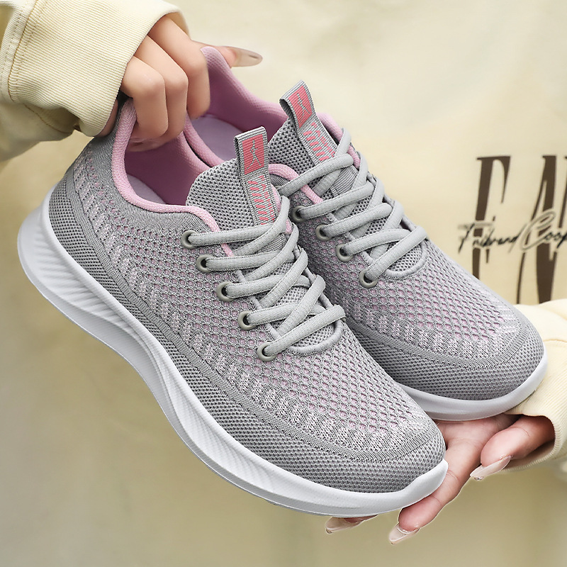 Zapatos de mujer zapatos casuales de verano de todo fósforo zapatos individuales zapatos para correr huecos y transpirables zapatos deportivos cómodos de suela blanda al por mayor transfronterizo