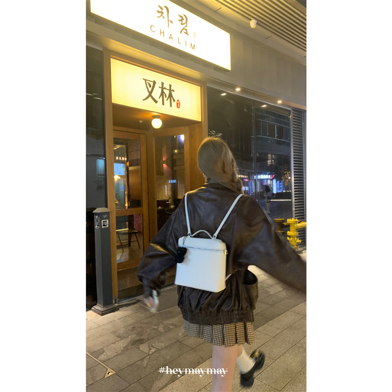 Heymay' 늙은 돈 바람 빅 시스터 '휴대용 배낭 패션 가방 기질 도시락 가방 작은 니프티