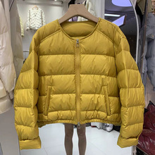 欧洲站2025冬季新款圆领羽绒服女短款加厚保暖小个子外套韩版