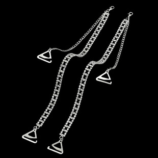 2 Pieces/Set Elegant Sexy Invisible Rhinestone Silver Plated Bra Underwear Shoulder Strap Detachable Women's Clothing Accessories