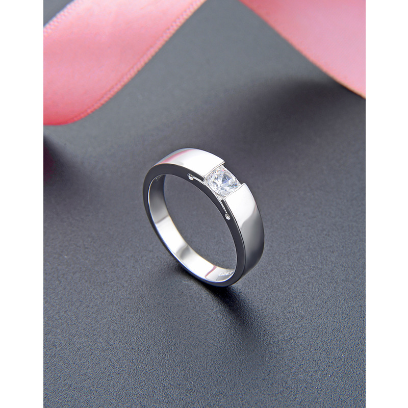 Anillo de pareja de plata de ley 925 para hombres y mujeres