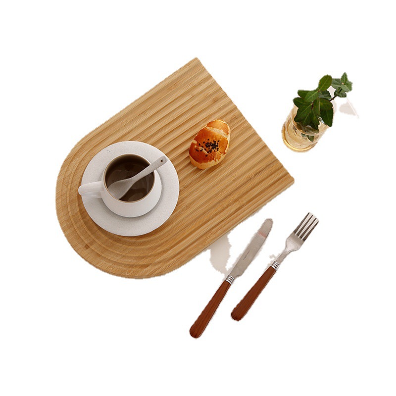 Bandeja de madera de bambú ins estilo simple vajilla de madera ondulación del agua pastel de madera maciza pan placa de madera ola creativa tabla de cortar