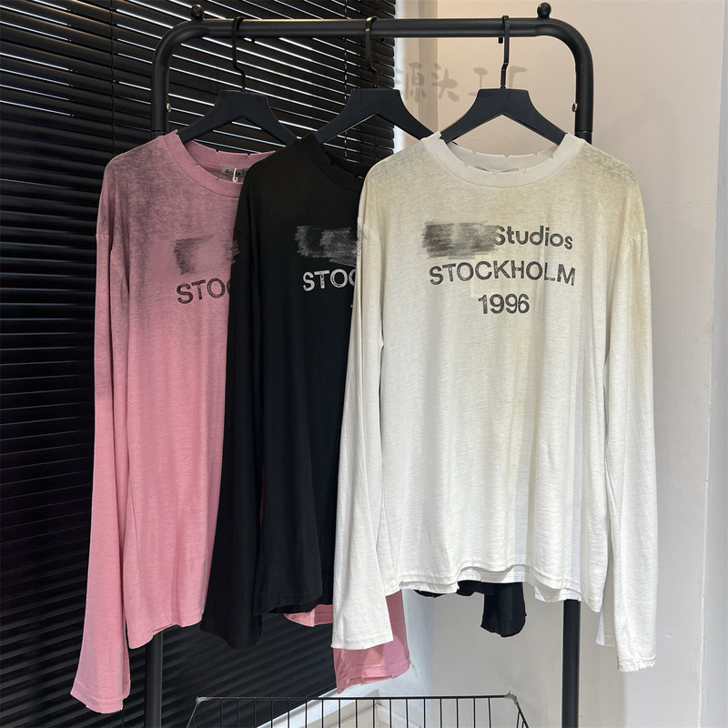 All Tags Complete, Actual Photos, Correct Lettering, 2025 Spring/Summer Ac1996 Vintage Tea-Dyed Sun-Resistant Long-Sleeve Loose Women's T-Shirt All Tags Complete, Actual Photos, Correct Lettering, 2025 Spring/Summer Ac1996 Vintage Tea-Dyed Sun-Resistant Long-Sleeve Loose Women's T-Shirt