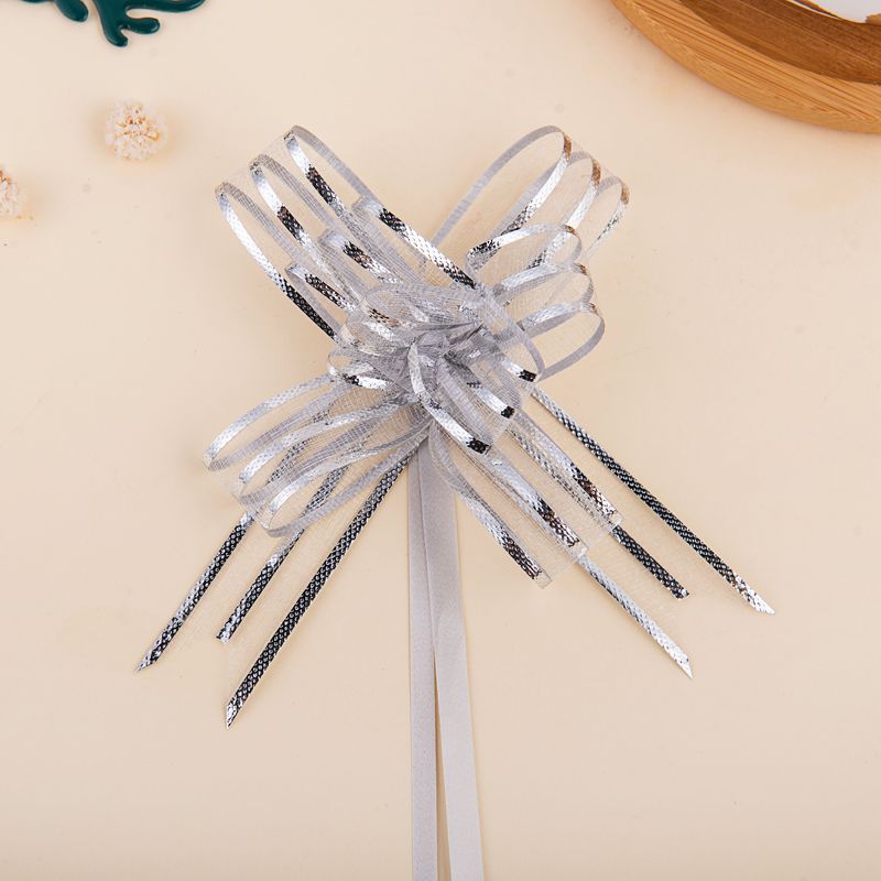 Transfronterizo 18 hilo de nieve dibujado a mano flor arco regalo caja regalo cumpleaños vacaciones pastel boda cinta