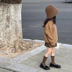 Children's Sweater 2023 Spring and Autumn New Arrival Korean Style Solid Color Wool Cardigan for Boys and Girls, Baby Sweater Jacket Trendy