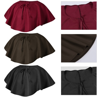 European and American Short Webbing Lace-Up Shawl Unisex Halloween Dance Anime Character Performance Thin Cloak Suit