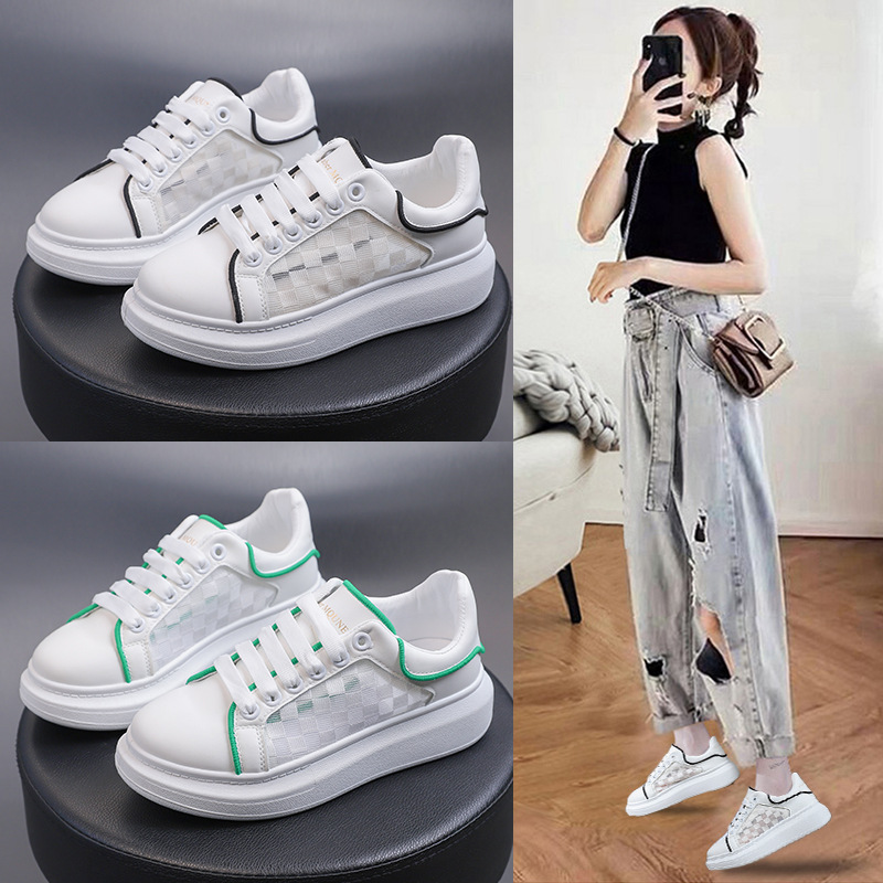 2022 summer new pattern Net surface Thin section Korean Edition student leisure time Running shoes motion leisure time Versatile White shoes