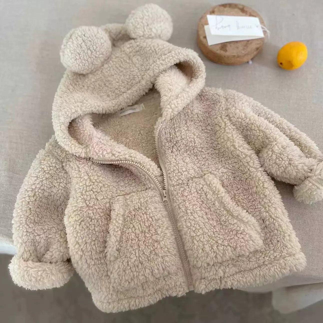 Детская куртка из флиса с капюшоном, корейский стиль, демисезонный свитер на молнии, размеры 73–120 см
