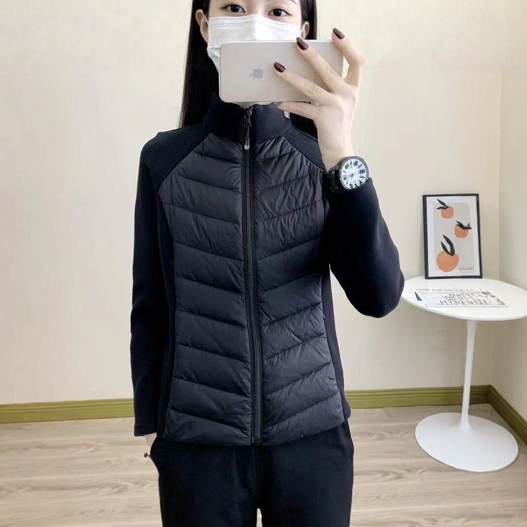 秋冬季新款瑜伽防风棉服女显瘦时尚石墨烯羊绒蚕丝保暖打底衫长袖