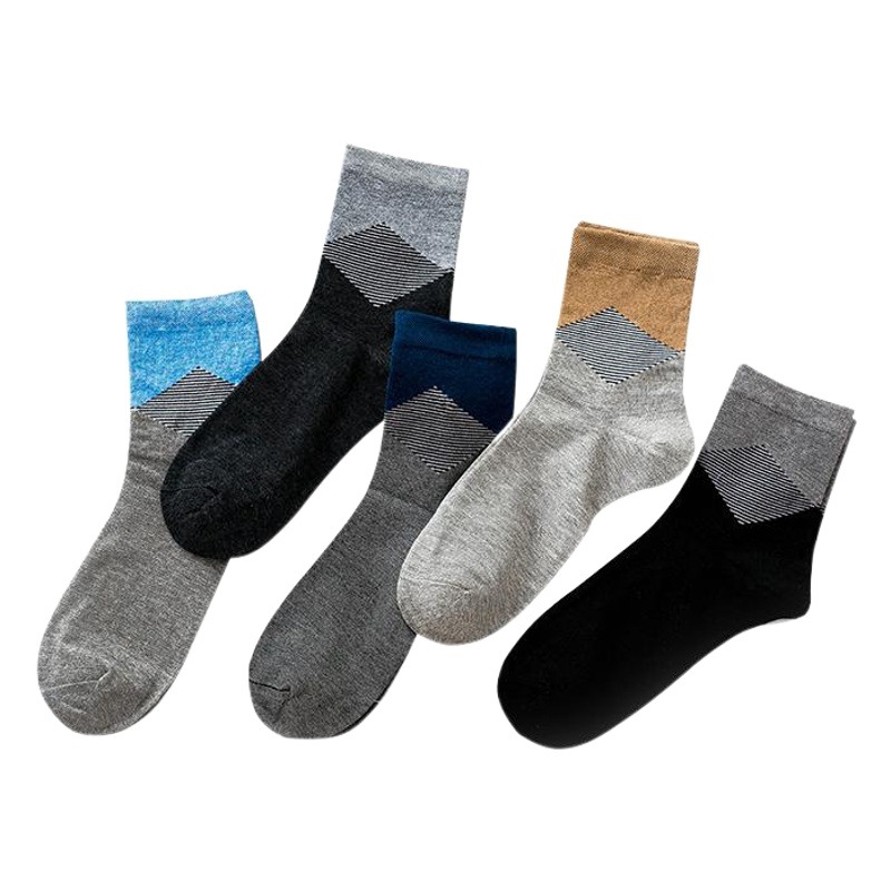 Calcetines de hombre de color sólido a media pantorrilla Otoño e Invierno calcetines de algodón calcetines cálidos ocasionales transpirables calcetines adultos absorbentes de sudor entrega de una pieza