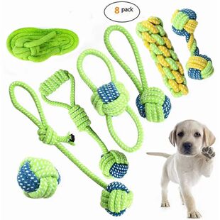 Cross-border Hot Pet Products Toys Bite Resistant Cotton Rope Toy Molar Tooth Cleaning Rope Knot Ball Cat Dog Toy suit