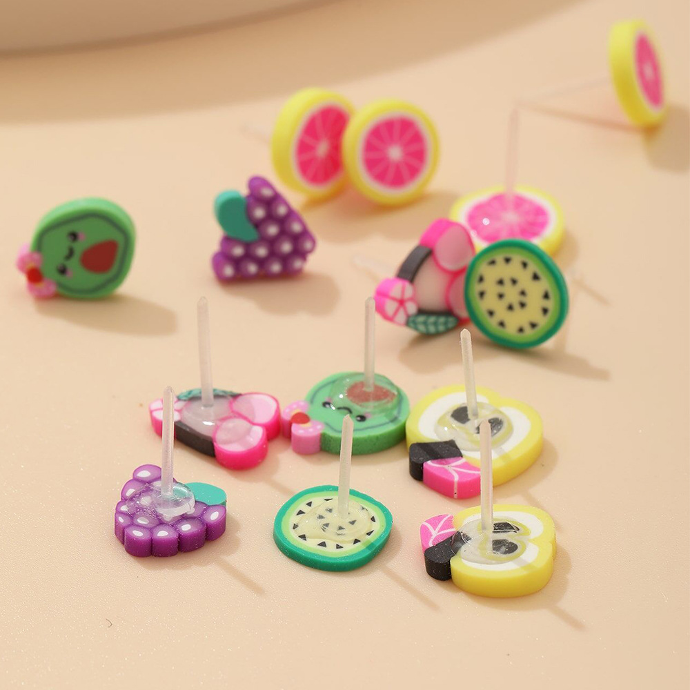 New Gift Box Jewelry Creative Children's Cartoon Fruit Earrings Set display picture 2