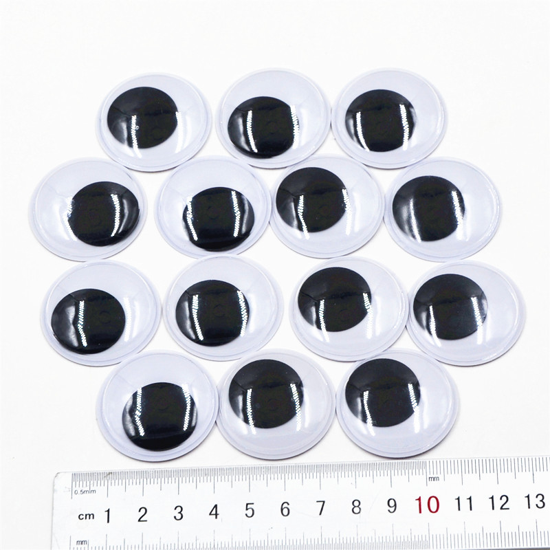 Venta directa de fábrica actividad de la banda de ojos adhesivo al por mayor DIY accesorios de juguete negro y blanco color pestañas animal bead pegatinas