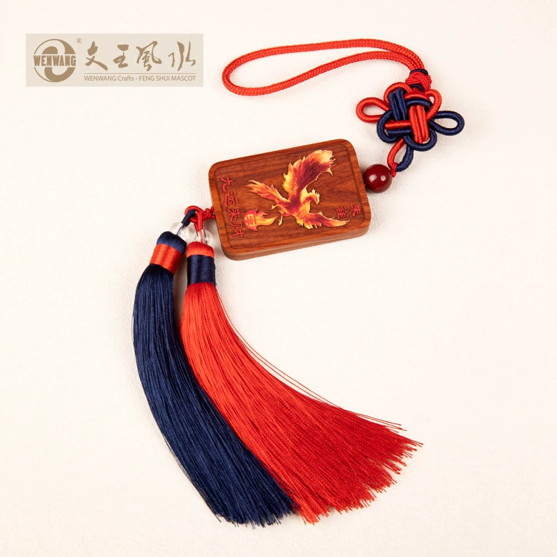 Оптовые изделия ручной работы от фабрики Wenwang Crafts: подвесные деревянные украшения с узлом, пораженным молнией, красочные подвески-ожерелья с рисунком персикового цвета, привлекающие удачу Тай Суй.