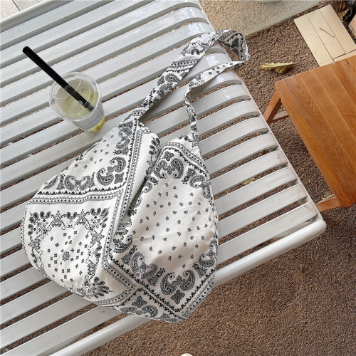 13165 Light Retro Cashew Flower Crossbody Shoulder Bag Ethnic Style Casual Shopping Bag Fashion Canvas Bag Women Wholesale