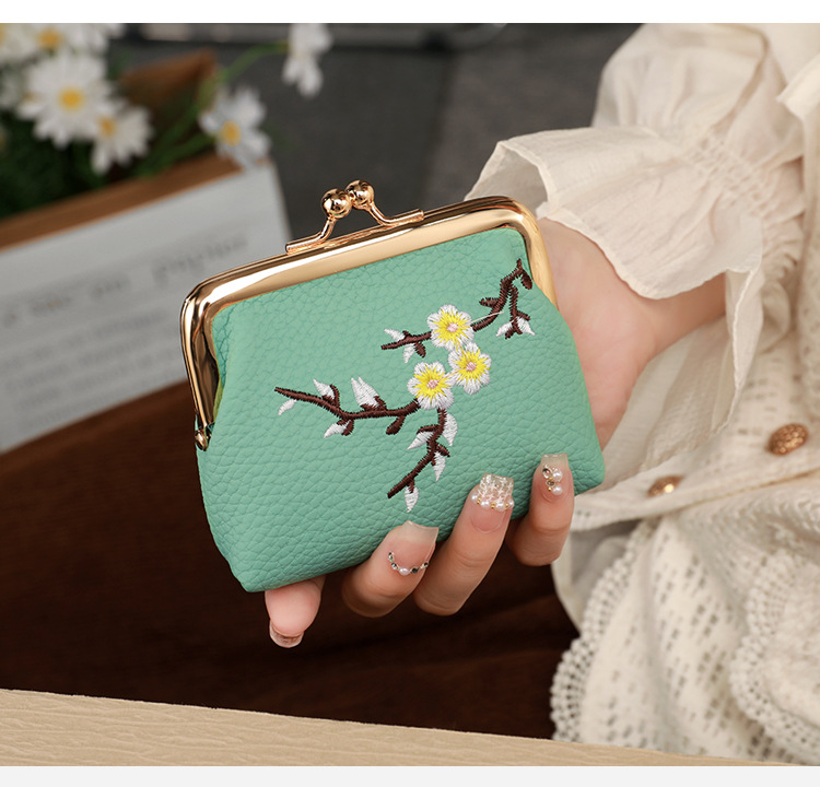 All Seasons Season Women's Gender Women's Flower Pu Lock Clasp Coin Purses