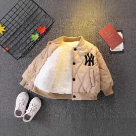 男童加绒外套秋冬洋气2025新款宝宝冬季棉衣时尚百搭上衣批发定制
